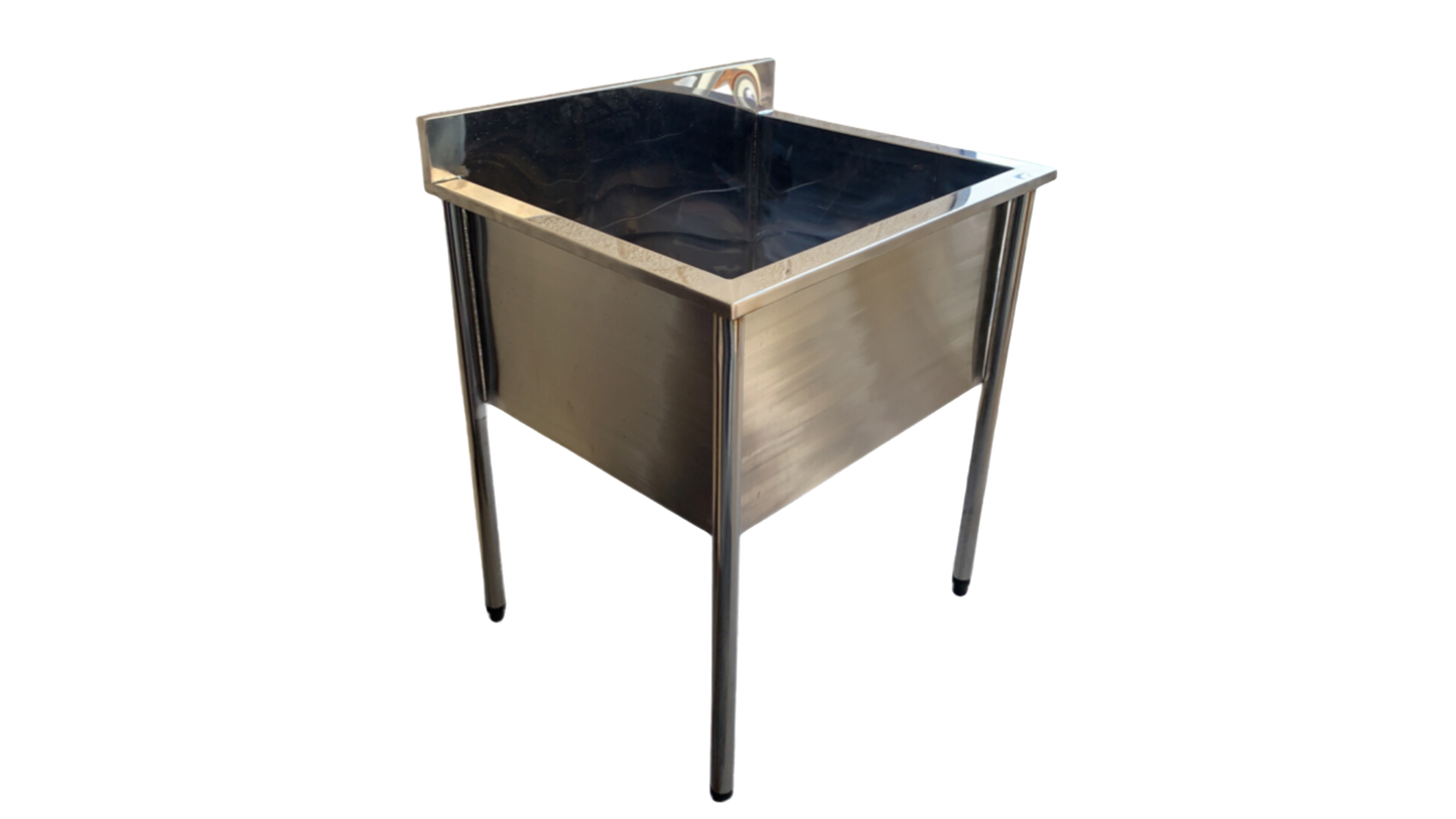 Tanque Aço Inox Com Cuba 70x53x40cm - 80x60x90cm - Cozinca