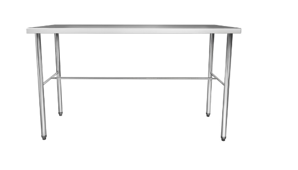 Mesa Aço Inox Industrial Contraventada - 140x70x90cm - Cozinca