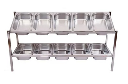 Condimentadora Pizzarola De Mesa Aço Inox 10 Cubas 1/4 Duplo