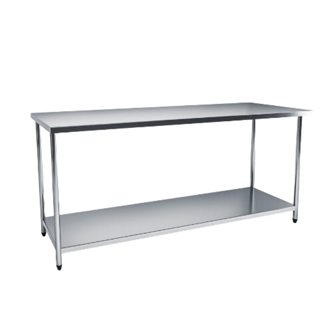 Mesa Aço Inox Industrial / Bancada De Apoio - 1,4m (140x60x90cm) -Cozinca